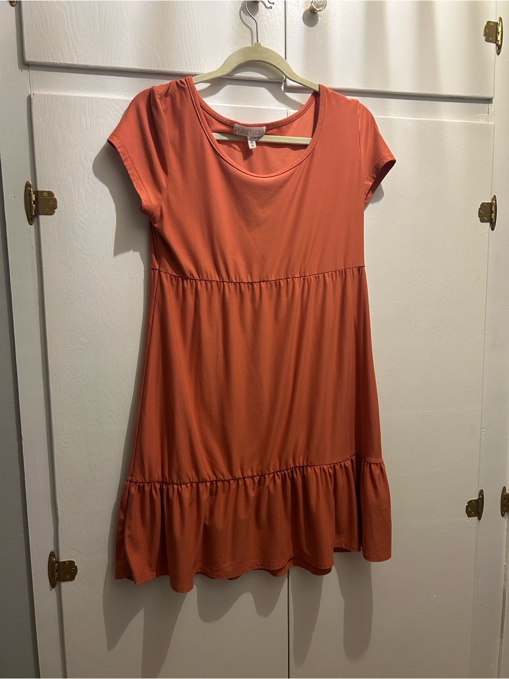 Planet Gold Coral Orange Mini Dress